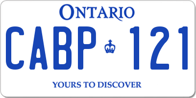 ON license plate CABP121