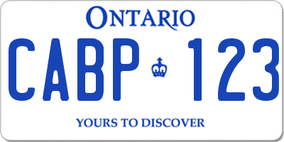 ON license plate CABP123