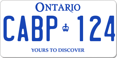 ON license plate CABP124