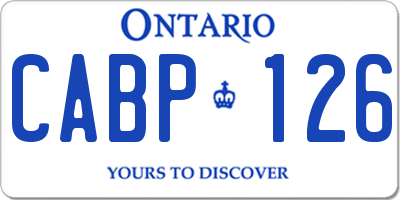 ON license plate CABP126