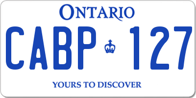 ON license plate CABP127