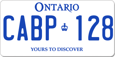 ON license plate CABP128