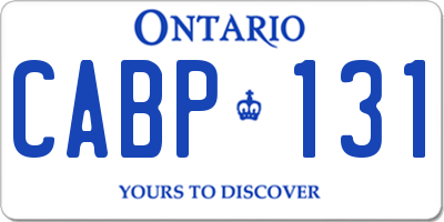 ON license plate CABP131