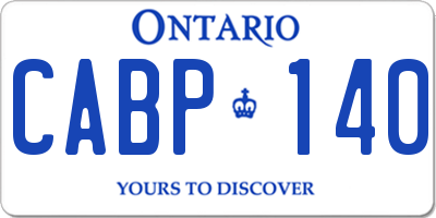 ON license plate CABP140