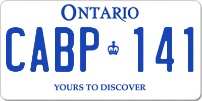 ON license plate CABP141