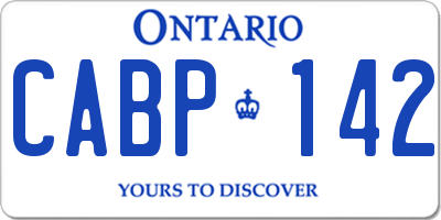 ON license plate CABP142