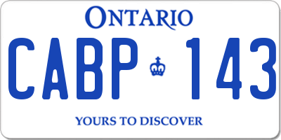 ON license plate CABP143