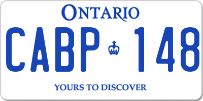 ON license plate CABP148