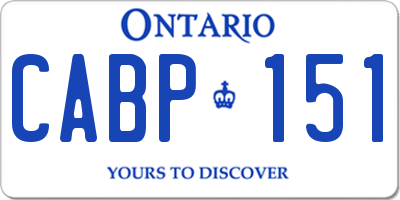 ON license plate CABP151