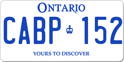 ON license plate CABP152