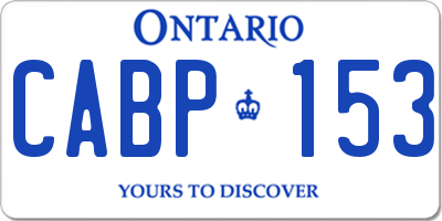 ON license plate CABP153