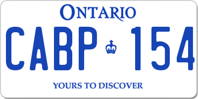 ON license plate CABP154