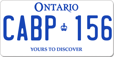 ON license plate CABP156