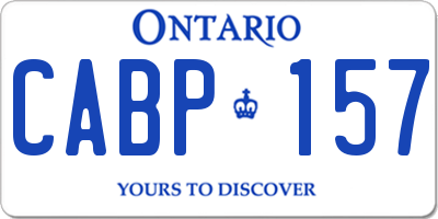 ON license plate CABP157