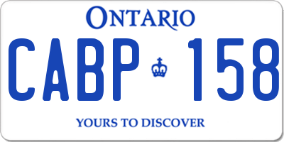 ON license plate CABP158