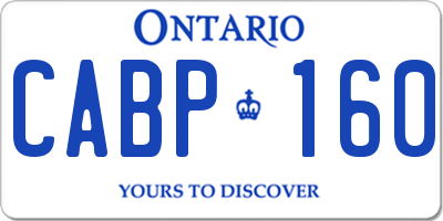 ON license plate CABP160