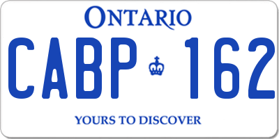 ON license plate CABP162