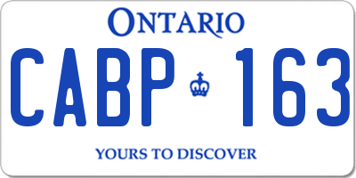 ON license plate CABP163