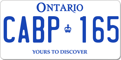 ON license plate CABP165