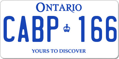 ON license plate CABP166