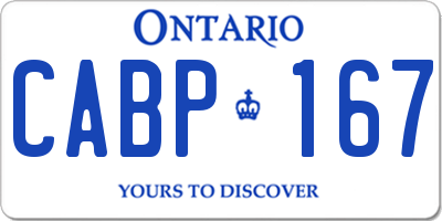 ON license plate CABP167