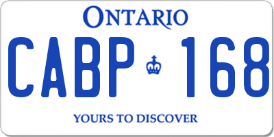 ON license plate CABP168