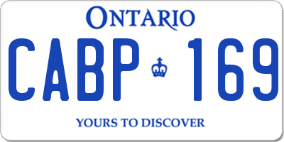 ON license plate CABP169