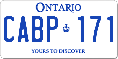 ON license plate CABP171