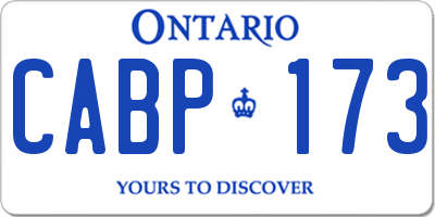 ON license plate CABP173