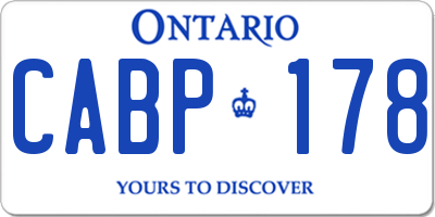 ON license plate CABP178