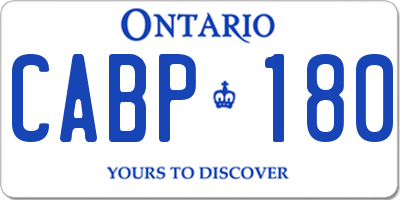 ON license plate CABP180