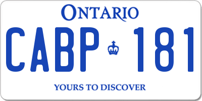 ON license plate CABP181