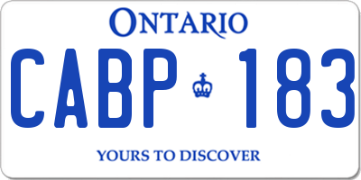 ON license plate CABP183