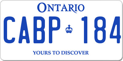 ON license plate CABP184