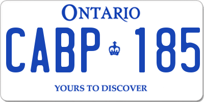 ON license plate CABP185