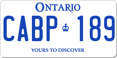 ON license plate CABP189