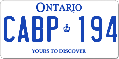 ON license plate CABP194