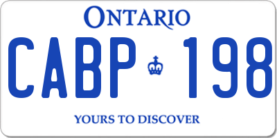 ON license plate CABP198