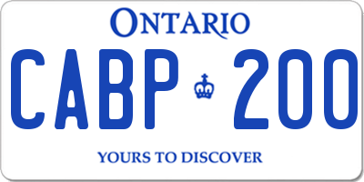 ON license plate CABP200