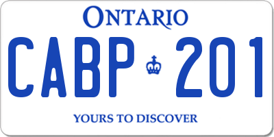 ON license plate CABP201