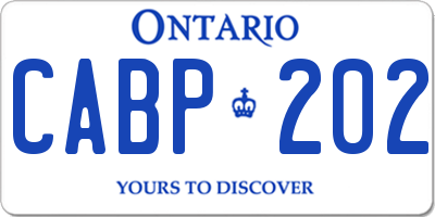 ON license plate CABP202