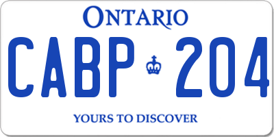 ON license plate CABP204