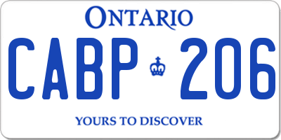 ON license plate CABP206