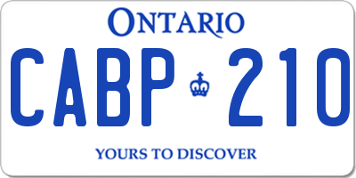 ON license plate CABP210