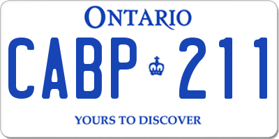 ON license plate CABP211