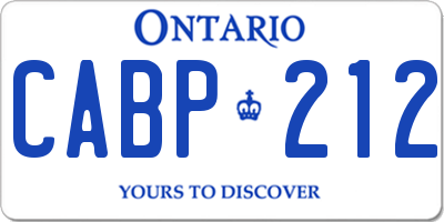 ON license plate CABP212