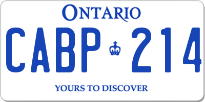 ON license plate CABP214