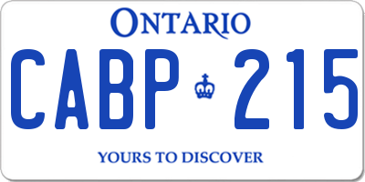 ON license plate CABP215