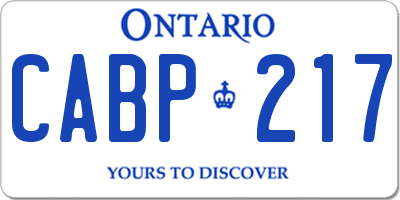 ON license plate CABP217