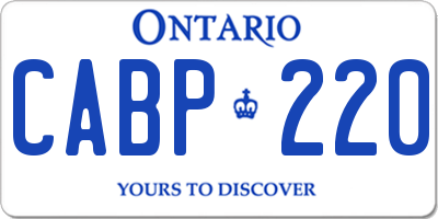 ON license plate CABP220